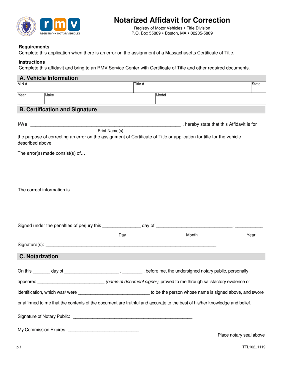 Affidavit Of Correction Form Download Printable Pdf Templateroller Vrogue Porn Sex Picture 6697