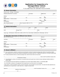 Form TTL109 Application for Inspection of a Salvaged Motor Vehicle - Massachusetts, Page 2