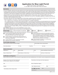 Document preview: Form ENF101 Application for Blue Light Permit - Massachusetts