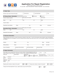 Form FIV104 Application for Repair Registration - Massachusetts, Page 2
