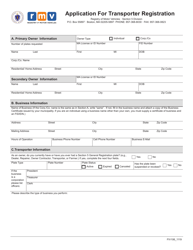 Form FIV106 Application for Transporter Registration - Massachusetts, Page 2