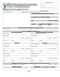Form GD-304 Grain Dealer Facility License Application - Michigan