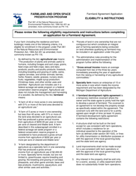 Instructions for Farmland Agreement Application - Michigan