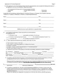 Application for Farmland Agreement - Michigan, Page 2
