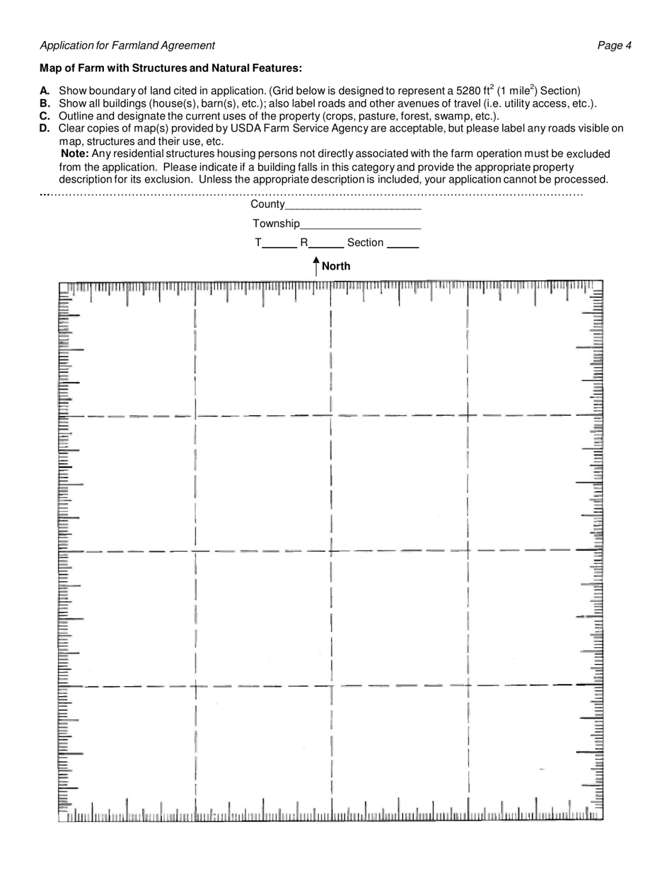Application for Farmland Agreement - Michigan, Page 4