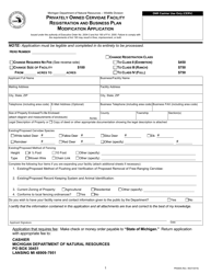 Form PR2608 &quot;Privately Owned Cervidae Facility Registration and Business Plan Modification Application&quot; - Michigan