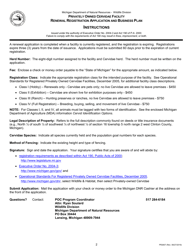Form PR2607 Privately Owned Cervidae Facility Renewal Registration and Business Plan Application - Michigan, Page 2