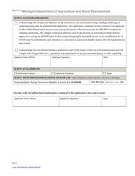 Form HPH-01 Hemp Processor-Handler License Application - Michigan, Page 2
