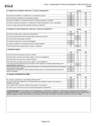 Form EQ5826 Level 1 Assessment Form for Community Water Supplies - Michigan, Page 2