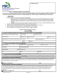 Document preview: Form MMP-3051 Add or Change Caregiver Amendment - Michigan