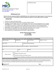 Document preview: Form MMP-3055 Withdrawal Form - Michigan