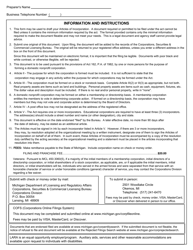Form CSCL/CD-502 Articles of Incorporation for Use by Domestic Nonprofit Corporations - Michigan, Page 4