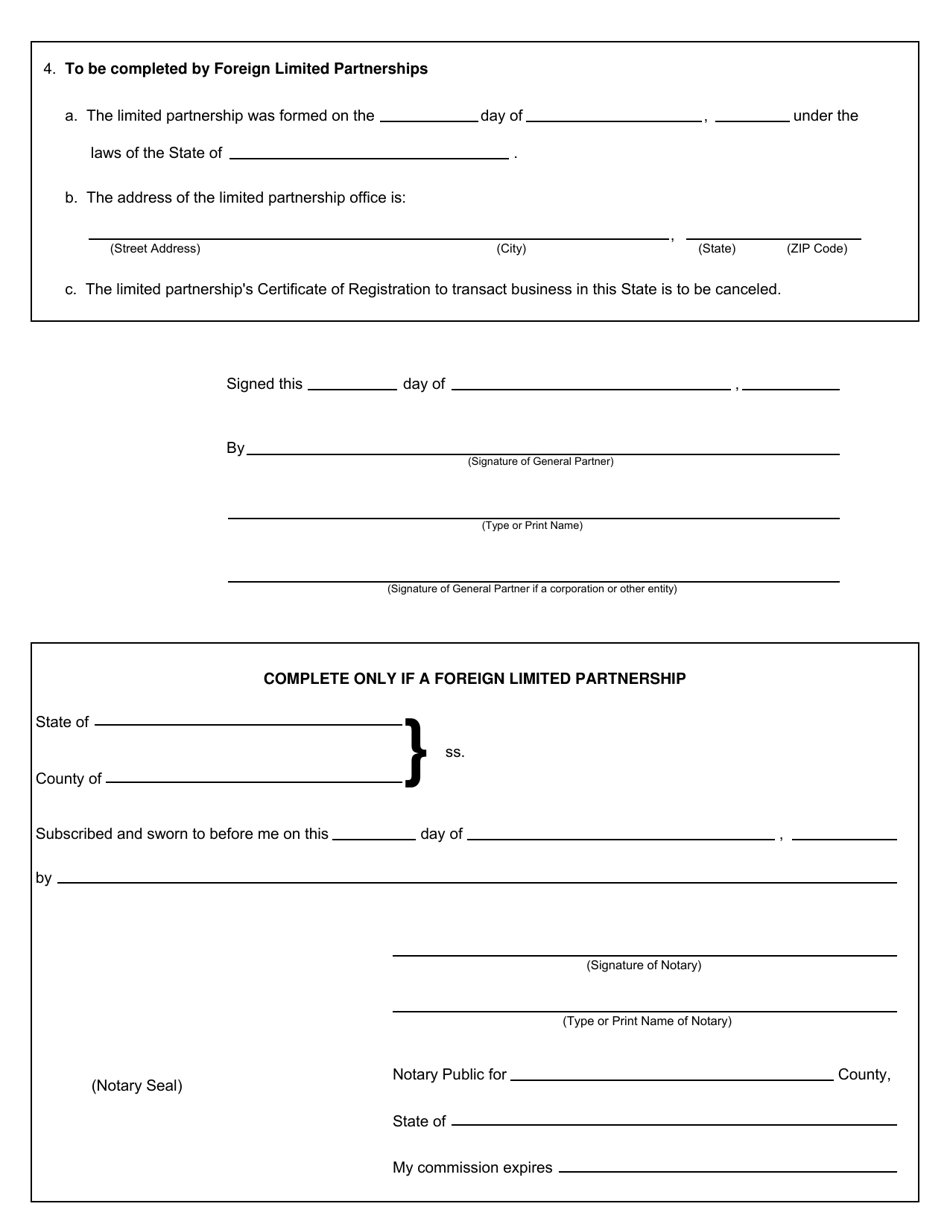 Form CSCL / CD-404 Certificate of Cancellation for Use by Domestic and Foreign Limited Partnerships - Michigan, Page 2