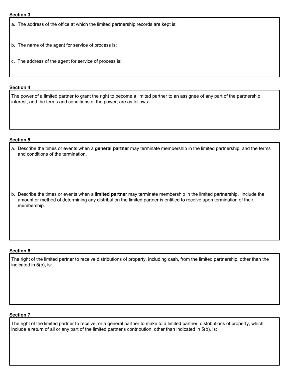Form CSCL / CD-402 Restated Certificate of Limited Partnership for Use by Domestic Limited Partnerships - Michigan, Page 2