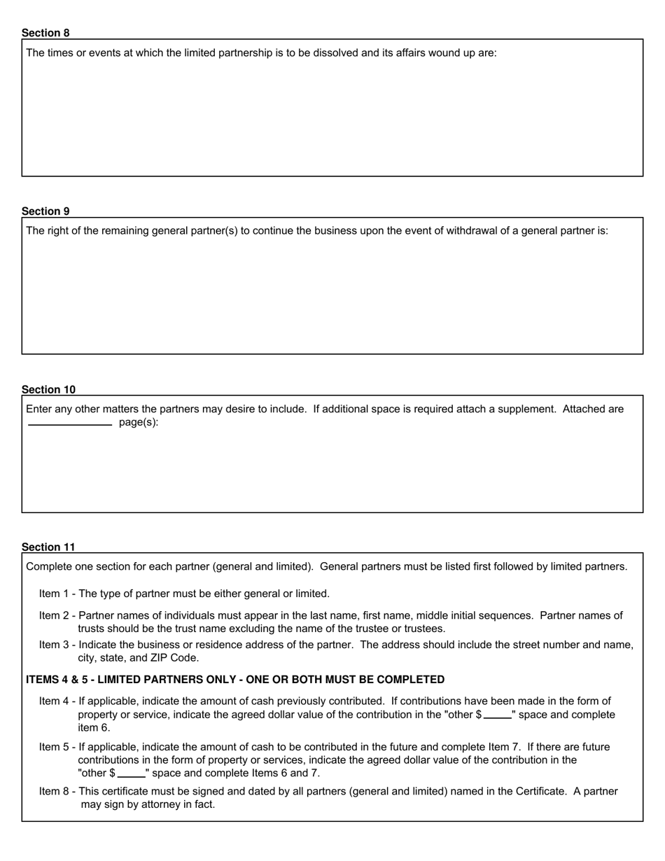 Form CSCL / CD-402 Restated Certificate of Limited Partnership for Use by Domestic Limited Partnerships - Michigan, Page 3