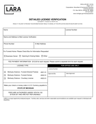 Document preview: Form CSCL/LCE-801 Detailed License Verification - Michigan