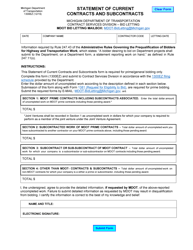 Document preview: Form 1300EZ Statement of Current Contracts and Subcontracts - Michigan