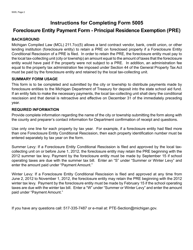 Form 5005 Foreclosure Entity Payment Form - Principal Residence Exemption (Pre) - Michigan, Page 2