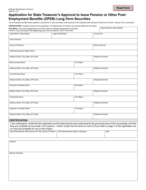 Form 5366  Printable Pdf