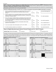 Form 5278 Eligible Manufacturing Personal Property Tax Exemption Claim, Personal Property Statement, and Report of Fair Market Value of Qualified New and Previously Existing Personal Property (Combined Document) - Michigan, Page 2