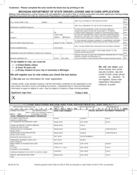 Form DE-36 Driver License and Id Card Application - Michigan