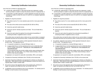 Form TR-205 Ownership Certification - Michigan, Page 2