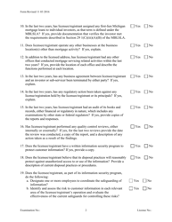 Servicing Only Officer/Manager Questionnaire - Michigan, Page 2