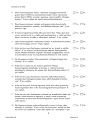 Secondary Mortgage Broker/Lender/Servicer Officer/Manager Questionnaire - Michigan, Page 2
