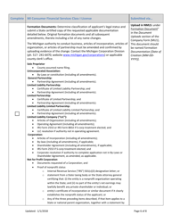 Mi Consumer Financial Services Class I License New Application Checklist (Company) - Michigan, Page 6