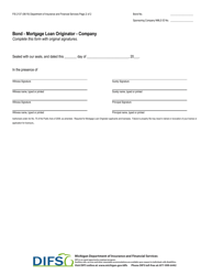 Form FIS2137 Bond - Mortgage Loan Originator - Company - Michigan, Page 3