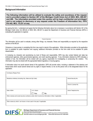 Form FIS2348 Background Information - Michigan