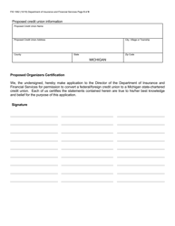 Form FIS1062 Application for Conversion to a State-Chartered Credit Union - Michigan, Page 5