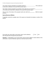 Form FIS1062 Application for Conversion to a State-Chartered Credit Union - Michigan, Page 7