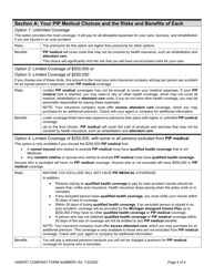 Michigan Selection of Personal Injury Protection (Pip) Medical Coverage - Individual(S) - Michigan, Page 2