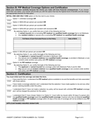 Michigan Selection of Personal Injury Protection (Pip) Medical Coverage - Individual(S) - Michigan, Page 4