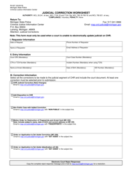 Document preview: Form RI-027 Judicial Correction Worksheet - Michigan