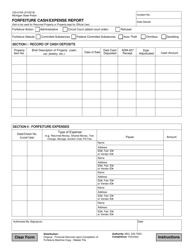 Document preview: Form CID-015A Forfeiture Cash/Expense Report - Michigan