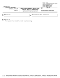 Form CC382 Motion and Order to Show Cause for Violating Valid Personal/ Foreign Protection Order - Michigan, Page 4
