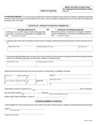 Form CC382 Motion and Order to Show Cause for Violating Valid Personal/ Foreign Protection Order - Michigan, Page 5