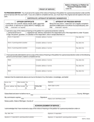 Form CC381 Notice of Hearing on Petition for Personal Protection Order - Michigan, Page 4