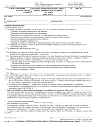 Form CC376M Personal Protection Order Against a Minor (Domestic Relationship) - Michigan, Page 4