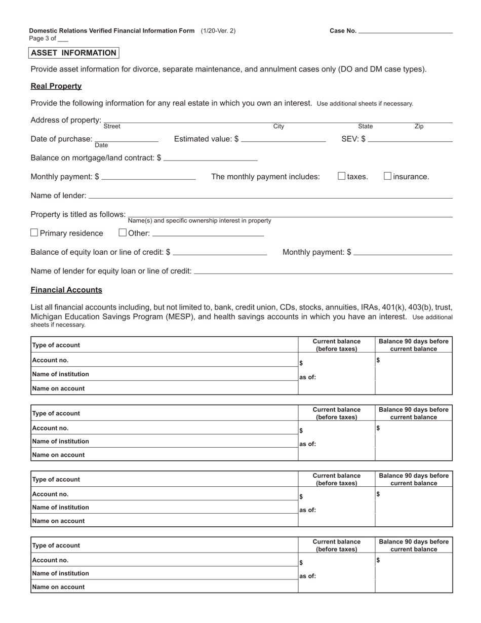 Form CC320 - Fill Out, Sign Online and Download Fillable PDF, Michigan ...