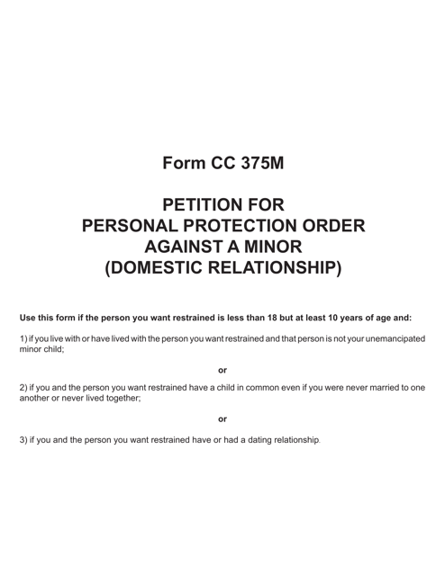Form CC375M  Printable Pdf