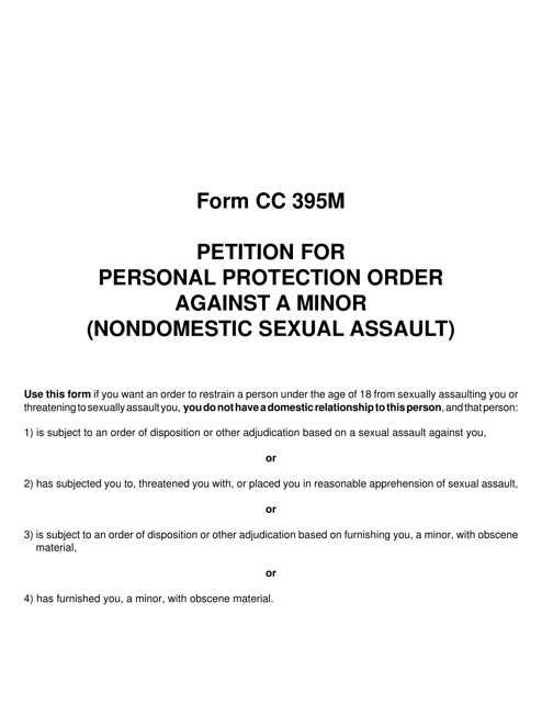 Form CC395M  Printable Pdf