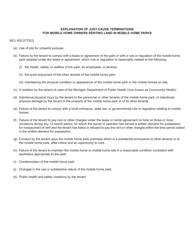 Form DC102D Complaint, Termination of Tenancy Mobile Home Park-Mobile Home Owner (Just-Cause Termination) - Michigan, Page 3