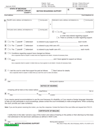 Document preview: Form FOC50 Motion Regarding Support - Michigan