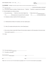 Form JC14A Order of Disposition, in-Home (Delinquency Proceedings) - Michigan, Page 2