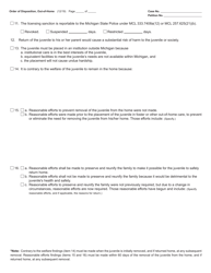 Form JC14B Order of Disposition, out-Of-Home (Delinquency Proceedings) - Michigan, Page 2