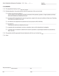 Form JC59 &quot;Order of Adjudication (Delinquency Proceedings)&quot; - Michigan, Page 3