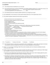 Form PCM219A Continuing Order for Mental Health Treatment - Michigan, Page 2